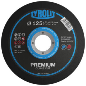 Řezací kotouč Tyrolit CURVE CUT 125x2,1x22,23 mm A36 PREMIUM ocel/nerez