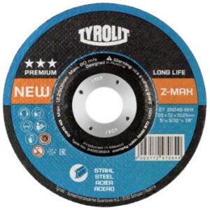 Tyrolit Z-MAX grinding disc 125×7×22.23 ZA24S PREMIUM steel