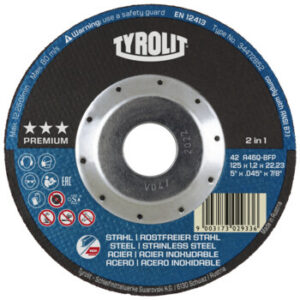 Tyrolit řezný kotouč vypouklý 125x1,2x22,23 mm A46 PREMIUM ocel/nerez